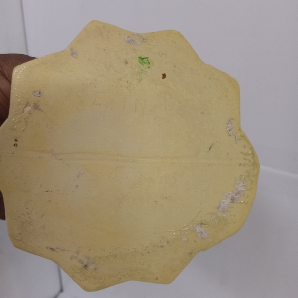 Vintage Handmade Vase Ruffled Drip Glaze Ceramic Wrapped Dress Pattern 8" - Picture 5 of 8